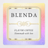 Étiquettes Parties scintillant colorée et blanc (Design 1)