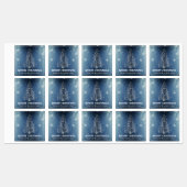 Étiquettes Parties scintillant d'arbre de Noël et flocons de  (Feuille)