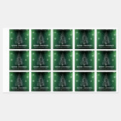 Étiquettes Parties scintillant d'arbre de Noël et flocons de  (Feuille)