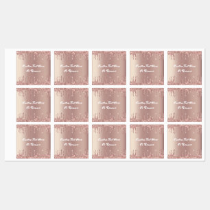 Étiquettes Parties scintillant Gold Blush rose Nom de texte p