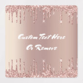 Étiquettes Parties scintillant Gold Blush rose Nom de texte p (Design 2)