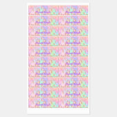 Étiquettes Parties scintillant rose arc-en-ciel couleur nom d (Feuille)