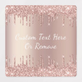 Étiquettes Parties scintillant rose Gold Blush - avec texte (Design 1)
