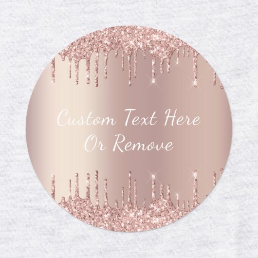 Étiquettes Parties scintillant rose Gold Blush Drivers Texte (Design 3)
