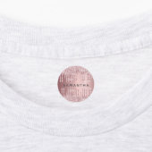 Étiquettes Parties scintillant rose goutte nom monogramme (Apposé)