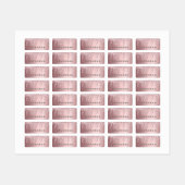 Étiquettes Parties scintillant rose goutte nom monogramme per (Feuille)