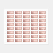 Étiquettes parties scintillant rose or gouttes rose personnal (Feuille)