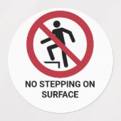 Étiquettes Pas De Pas Sur La Surface, Panneau D'Interdiction (Design 1)