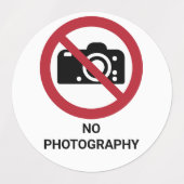 Étiquettes Pas de photographie, signe d'interdiction (Design 1)