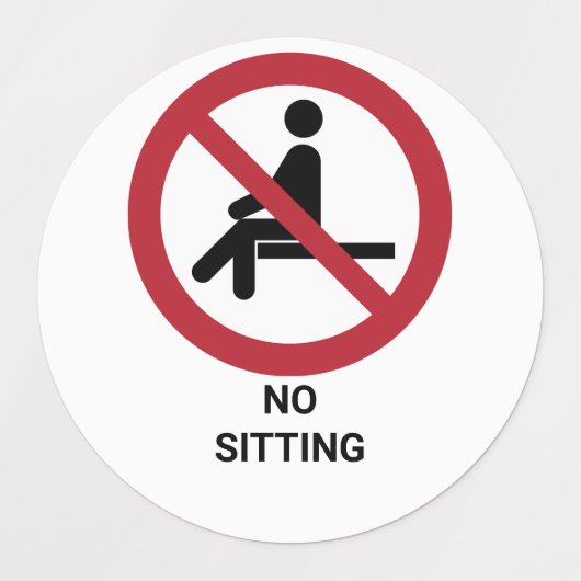 Étiquettes Pas de siège, signe d'interdiction (Design 2)