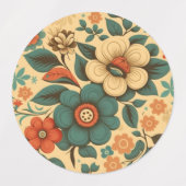 Étiquettes Pastel à fleurs vintage design rétro (Design 2)