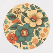 Étiquettes Pastel à fleurs vintage design rétro (Design 1)