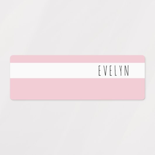 Étiquettes Pastel et Shimmer Skinny Font étanche Nom (Design 1)