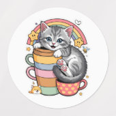 Étiquettes Pastel Paws & Rainbow Sips (Design 2)