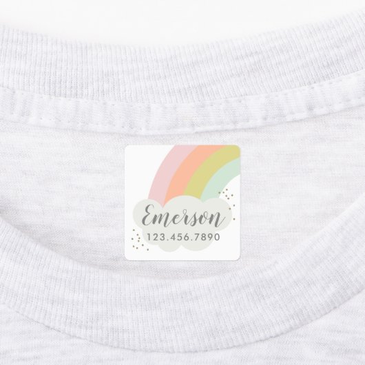 Étiquettes Pastel Rainbow Enfants (Apposé)