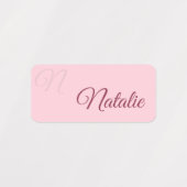 Étiquettes Pastel rose uni couleur personnalisée (Design 1)