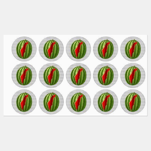Étiquettes Pastèque Palestine - Slice (Feuille)