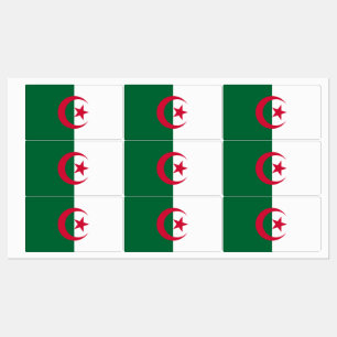 Étiquettes patriotiques avec drapeau d'Algérie