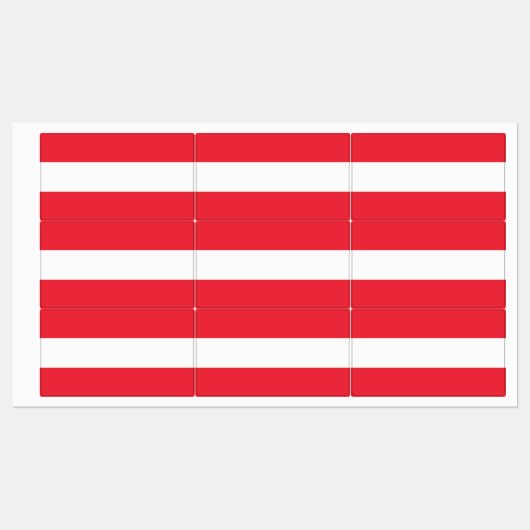 Étiquettes patriotiques avec drapeau d'Autriche (Feuille)