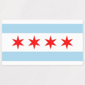 Étiquettes patriotiques avec drapeau de Chicago Ci (Design 2)