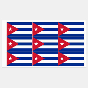 Étiquettes patriotiques avec drapeau de Cuba