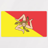 Étiquettes patriotiques avec drapeau de la Sicile, (Design 1)