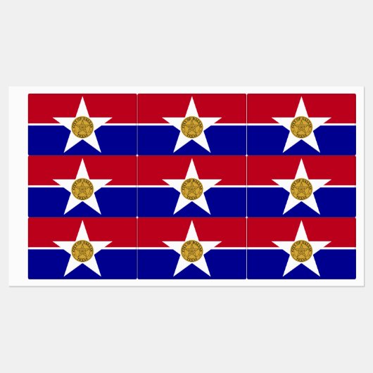 Étiquettes patriotiques avec drapeau de la ville d (Feuille)