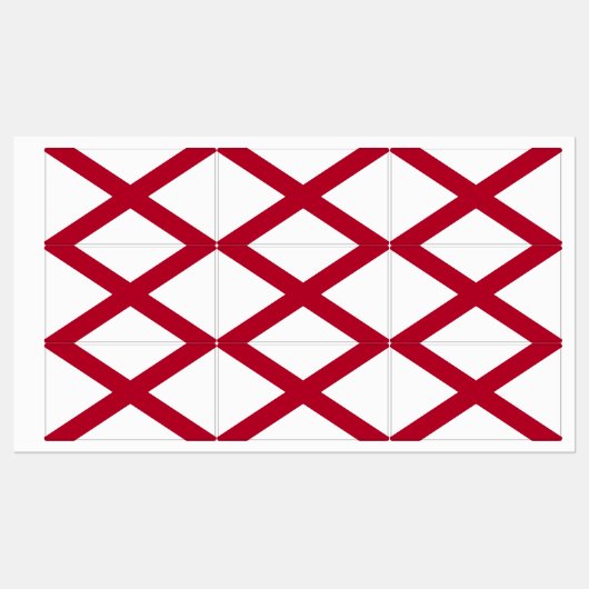Étiquettes patriotiques avec drapeau de l'Alabama (Feuille)