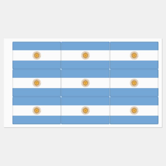 Étiquettes patriotiques avec drapeau de l'Argentin (Feuille)