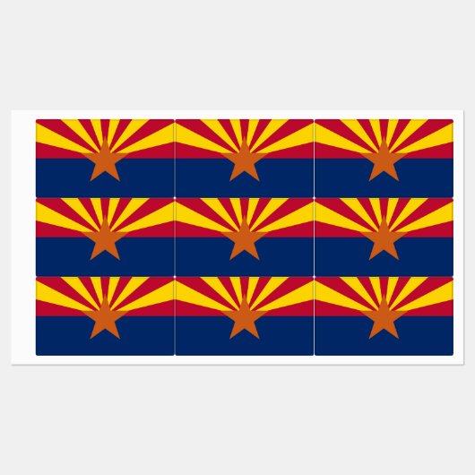 Étiquettes patriotiques avec drapeau de l'Arizona  (Feuille)
