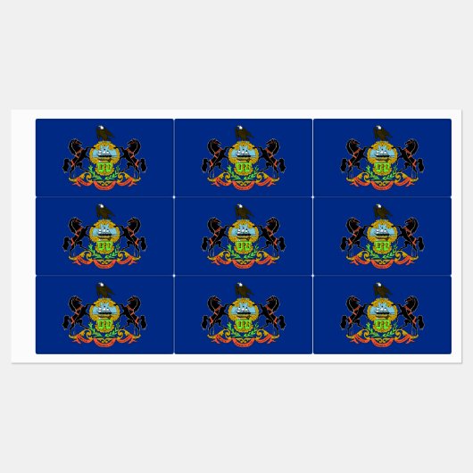 Étiquettes patriotiques avec drapeau de l'État de  (Feuille)