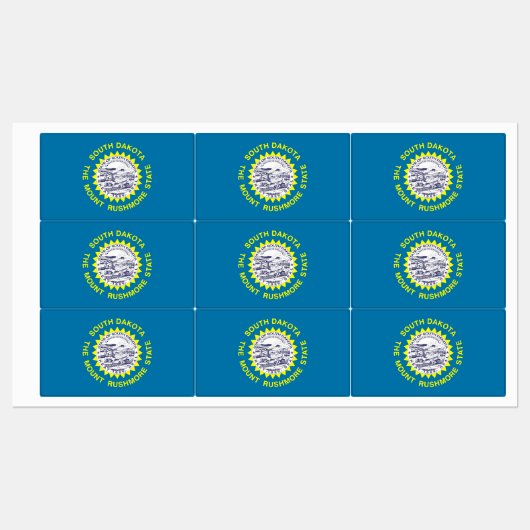 Étiquettes patriotiques avec drapeau de l'Etat du  (Feuille)