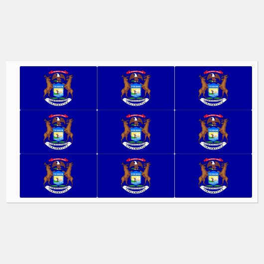 Étiquettes patriotiques avec drapeau de l'État du (Feuille)