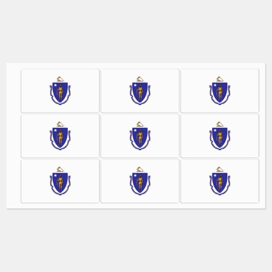 Étiquettes patriotiques avec drapeau de l'Etat du  (Feuille)