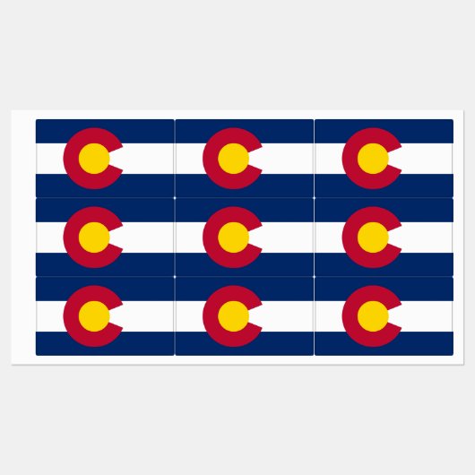 Étiquettes patriotiques avec drapeau de l'Etat du  (Feuille)