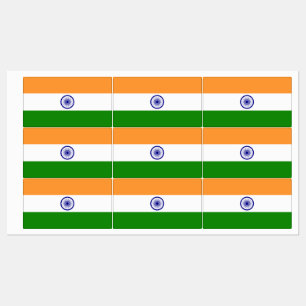 Étiquettes patriotiques avec drapeau de l'Inde