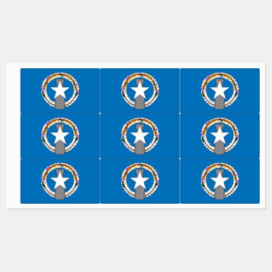 Étiquettes patriotiques avec drapeau de Mariana du (Feuille)