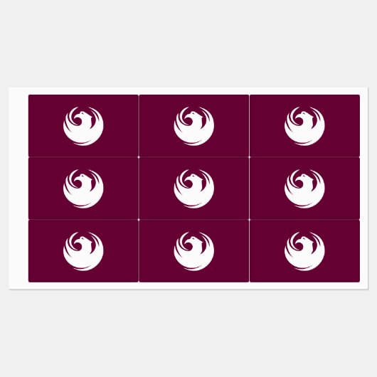 Étiquettes patriotiques avec drapeau de Phoenix Ci (Feuille)