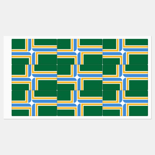 Étiquettes patriotiques avec drapeau de Portland (Feuille)