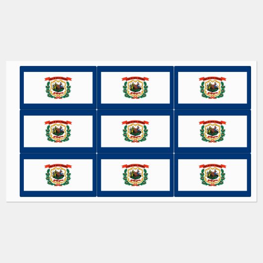 Étiquettes patriotiques avec drapeau de Virginie-O (Feuille)