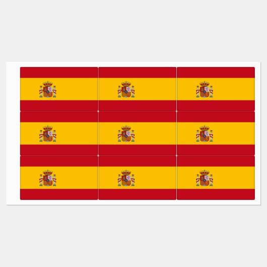 Étiquettes patriotiques avec drapeau d'Espagne (Feuille)