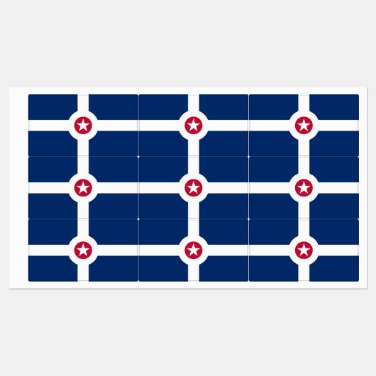 Étiquettes patriotiques avec drapeau d'Indianapoli (Feuille)