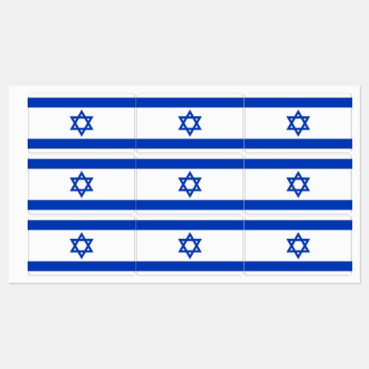 Étiquettes patriotiques avec drapeau d'Israël (Feuille)