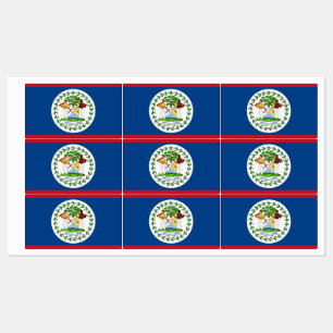 Étiquettes patriotiques avec drapeau du Belize