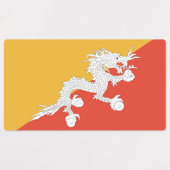 Étiquettes patriotiques avec drapeau du Bhoutan (Design 2)