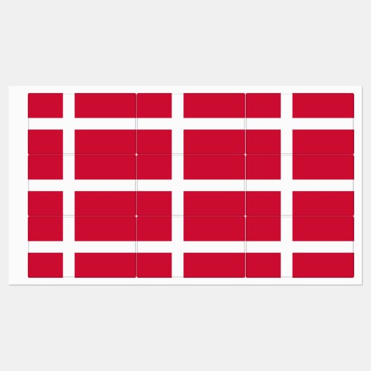 Étiquettes patriotiques avec drapeau du Danemark (Feuille)