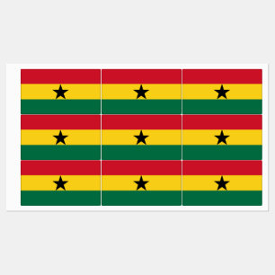Étiquettes patriotiques avec drapeau du Ghana
