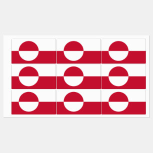 Étiquettes patriotiques avec drapeau du Groenland