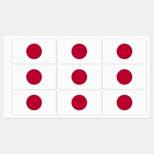 Étiquettes patriotiques avec drapeau du Japon (Feuille)