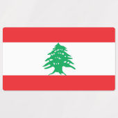 Étiquettes patriotiques avec drapeau du Liban (Design 2)